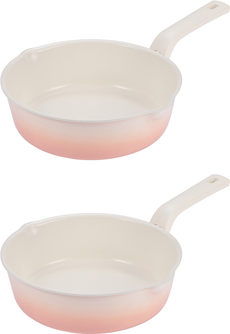 해피콜 인덕션 플렉스팬 블랑 IH 와이드 프라이팬 스프레드 핑크, 22cm, 2개