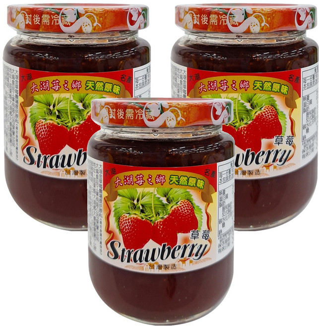 大倫食品 大湖莓之鄉 草莓醬, 280g, 3罐