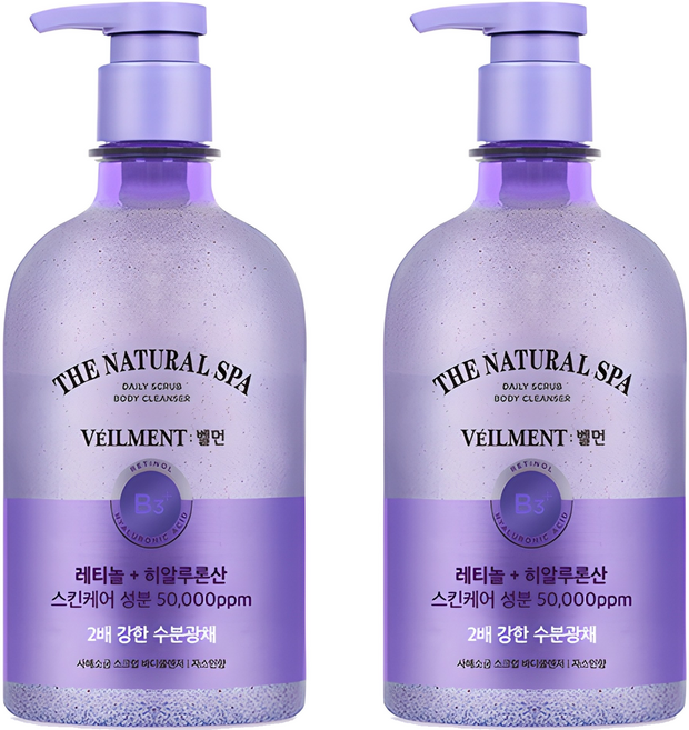 벨먼 스파 수분광채 약산성 스크럽 바디워시 자스민향, 580ml, 2개