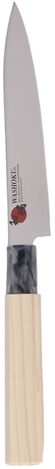 WASHOKU 和燭 日本原木水果刀 51546, 銀色 + 原木色, 1支
