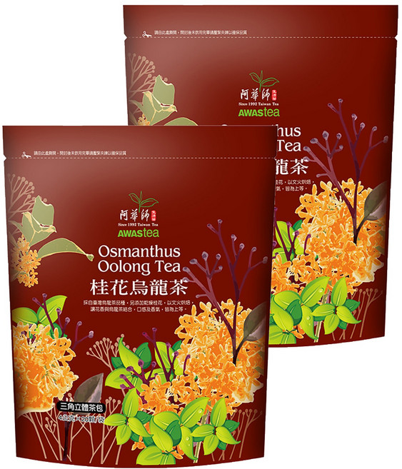 AWAStea 阿華師 桂花烏龍茶, 4g, 20包, 2袋