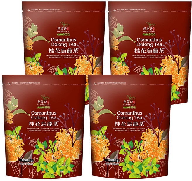 AWAStea 阿華師 桂花烏龍茶, 4g, 20包, 4袋