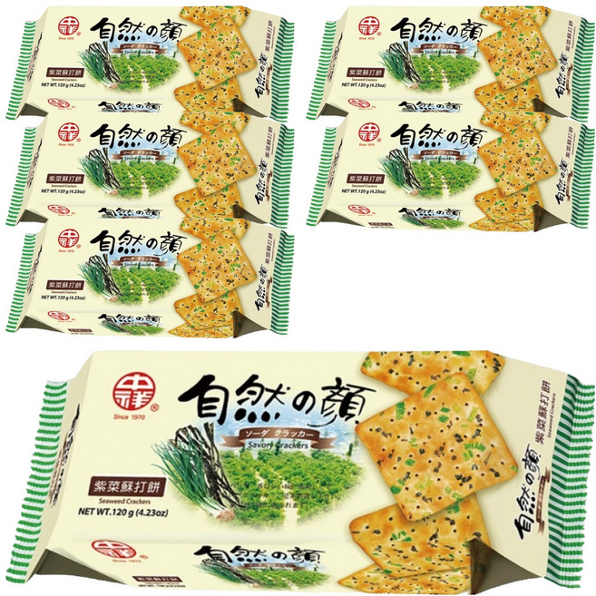 中祥 自然之顏 紫菜蘇打餅, 120g, 6包