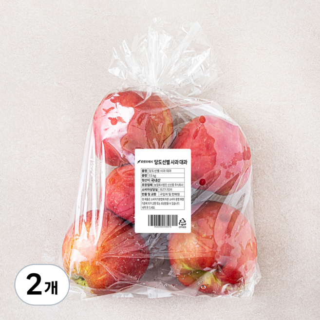 곰곰 당도선별 사과, 1.5kg(대과), 2개