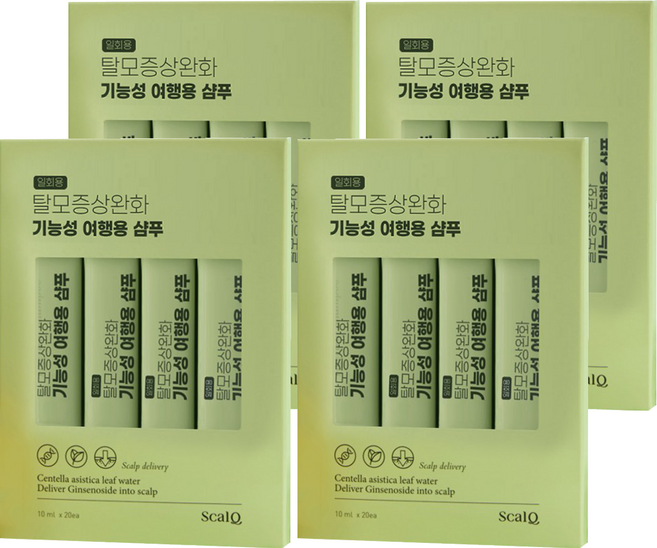 스칼큐 타이거립 탈모 증상 완화 기능성 여행용 샴푸 스틱 20p, 200ml, 4개