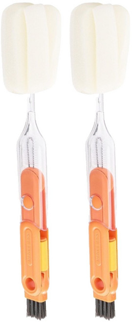 多功能杯刷 2支, 橘色, 1組