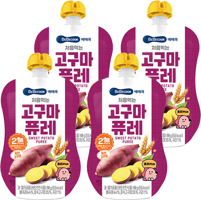 베베쿡 처음먹는 퓨레, 고구마, 80g, 4개