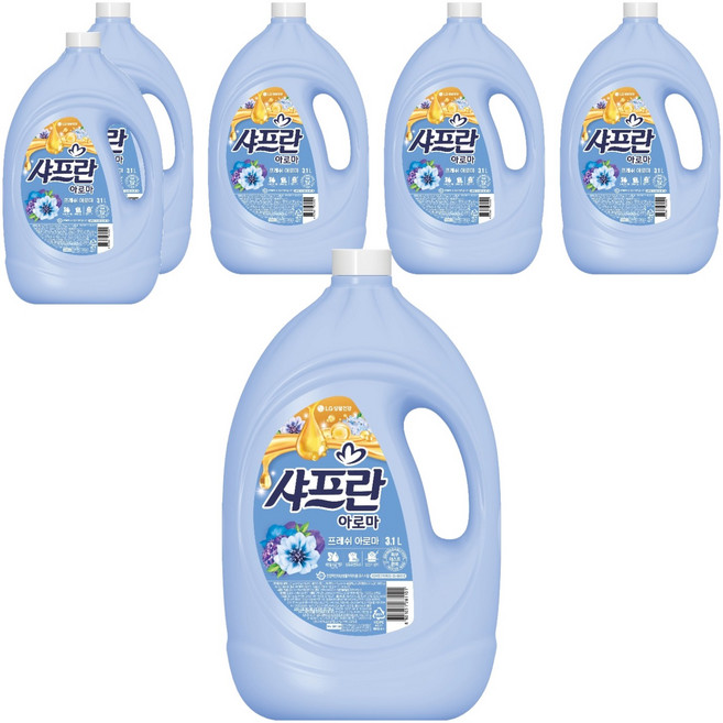 샤프란 섬유유연제 프레쉬 아로마 본품, 3.1L, 6개