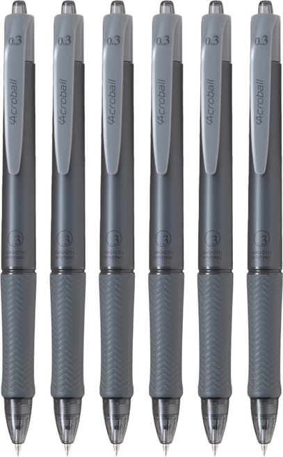 PILOT 百樂 Acroball 輕油筆 T系列 0.3mm, 鐵灰色, 6支