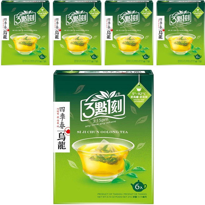 3點1刻 四季春烏龍茶, 3.5g, 6包, 5盒
