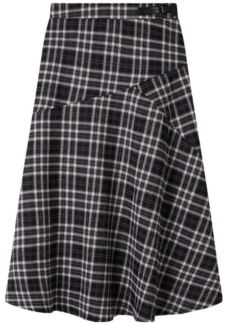 Roem 女款格紋喇叭長裙
