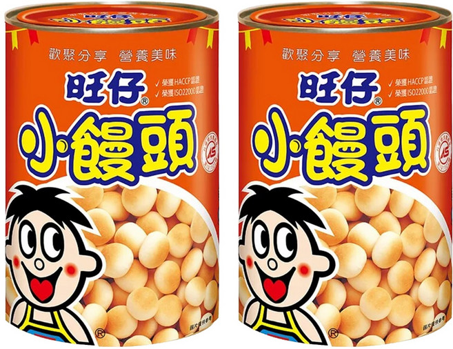 旺旺 旺仔小饅頭 餅乾, 210g, 2罐