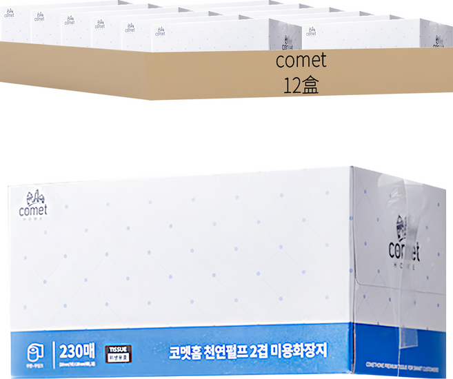 comet 雙層紙漿面紙, 1入, 12盒