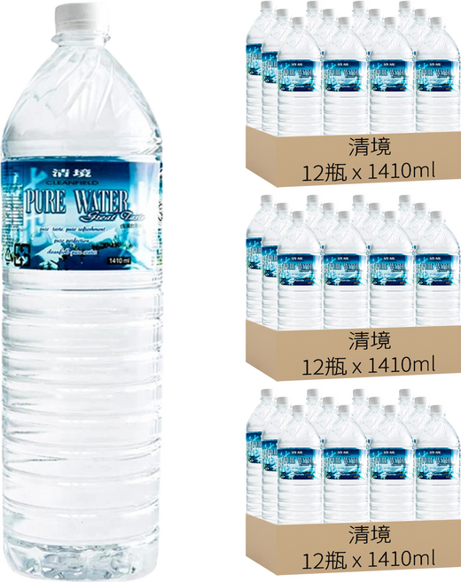 清境 純水, 1410ml, 36瓶