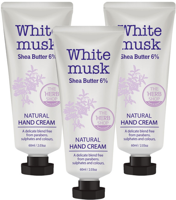 The Herb Shop 天然護手霜 白麝香, 60ml, 3個