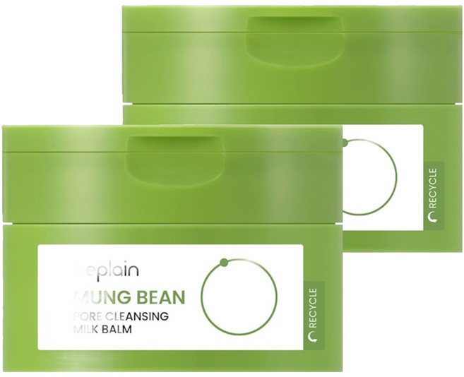 비플레인 녹두 모공 클렌징 밀크 밤, 100ml, 2개