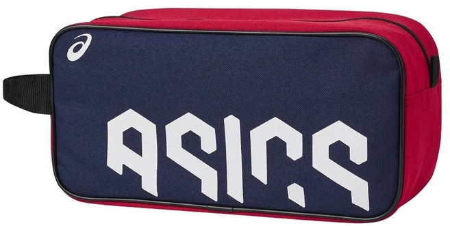 ASICS 亞瑟士 鞋袋 型號3033C104-400 聚酯纖維, 藍色 + 紅色, 1個