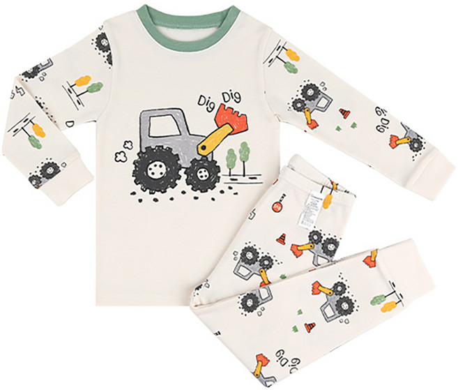 메이키즈 유아동 주니어 그레이 트랙터 30수 후라이스 실내복 세트