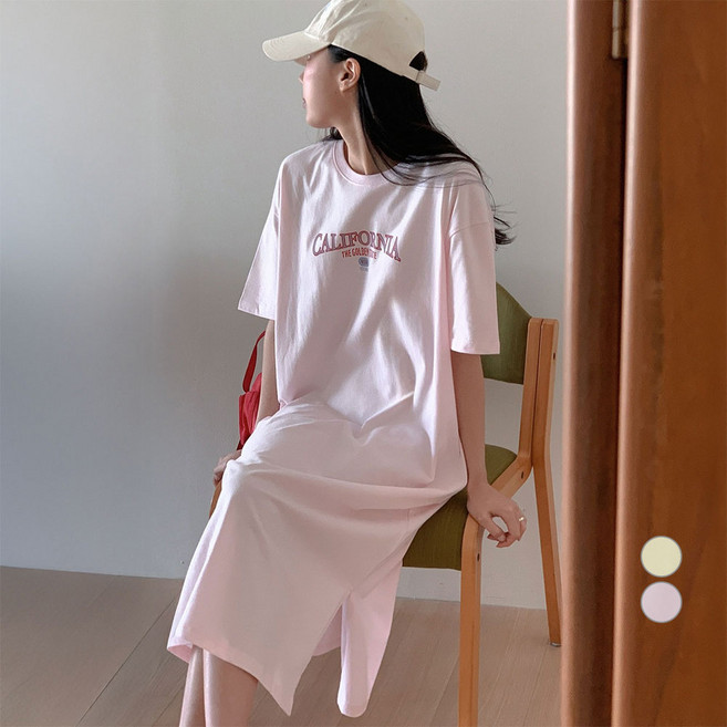 아피나르 여성용 California 저지 반팔 원피스