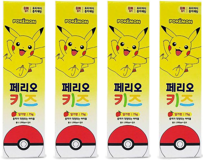 페리오 키즈 포켓몬스터 치약 딸기향, 75g, 1개입, 4개