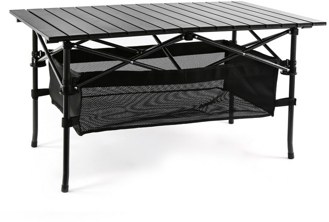 코멧 알루미늄 접이식 캠핑 테이블 대형 블랙