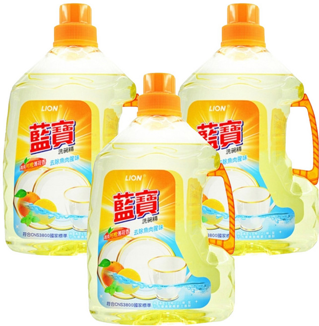 藍寶 柑橙香洗碗精, 3kg, 3瓶