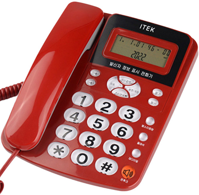 iTEK 발신자정보표시 CID 유선 전화기, IK-320(레드)