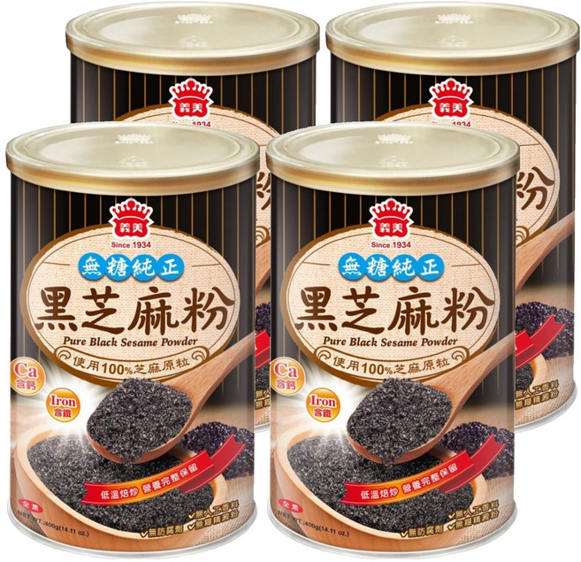 義美 黑芝麻粉, 400g, 4罐