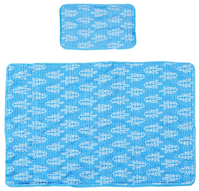 아이티비틀 인견 쿨매트 싱글 + 베개 세트, BLUE, 쿨매트+쿨베개 세트