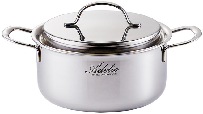 한일스텐레스 인덕션 뉴아델리오 통5중 양수 냄비, 18cm, 혼합색상, 1개