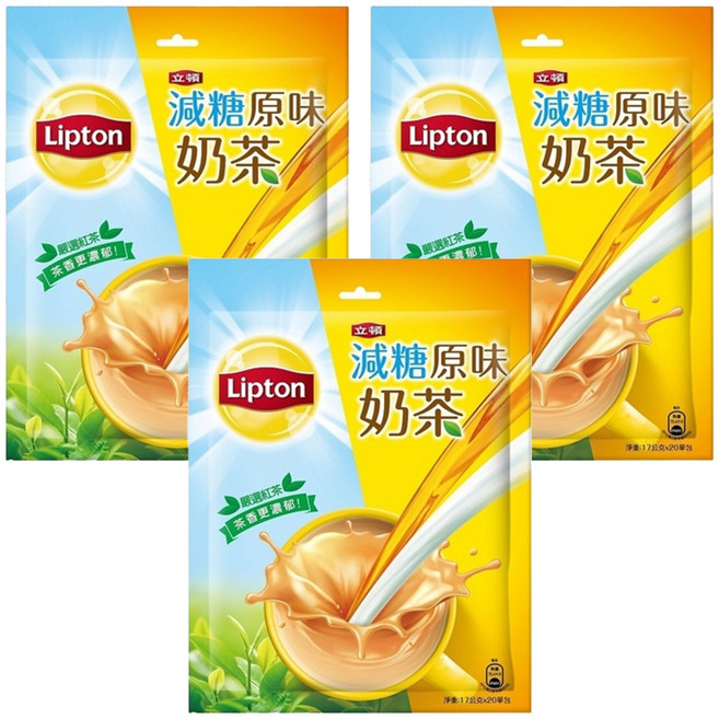 Lipton 立頓 減糖原味奶茶, 17g, 20包, 3袋