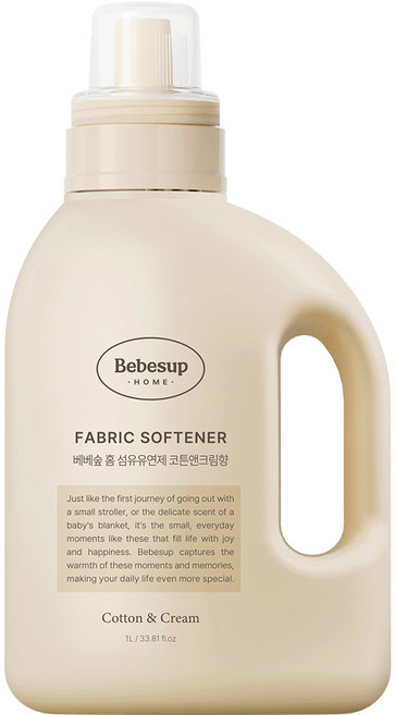 베베숲 홈 유아 섬유유연제 코튼앤크림향 본품, 1L, 1개