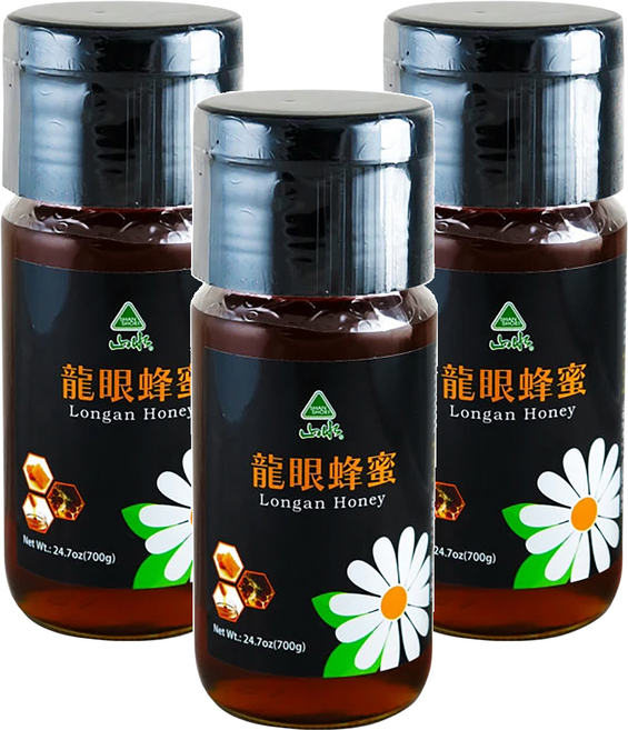 山水 龍眼蜂蜜, 700g, 3瓶