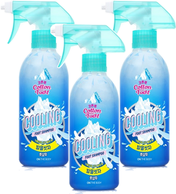 온더바디 코튼풋 발을 씻자 풋샴푸 쿨링, 1개입, 3개, 385ml