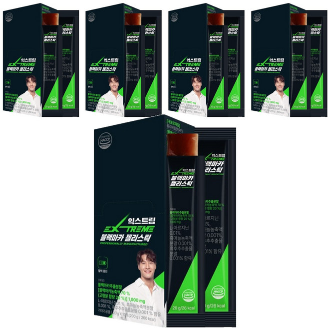 익스트림 블랙마카 젤리스틱 10p, 5개, 200g