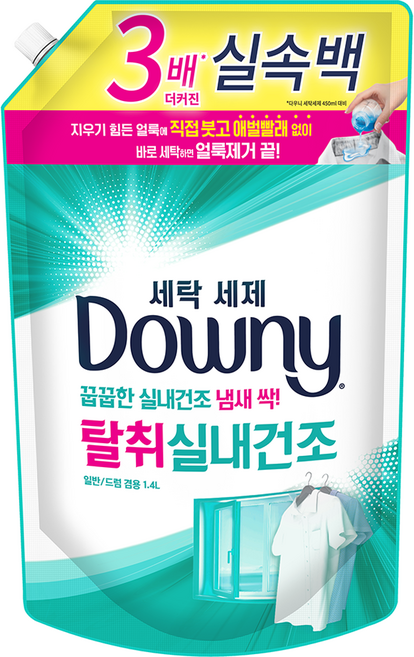 다우니 세탁세제 탈취실내건조 자스민향 액상세제 리필, 1.4L, 1개
