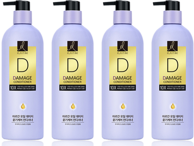 엘라스틴 데미지 윤기케어 10X 컨디셔너, 4개, 680ml