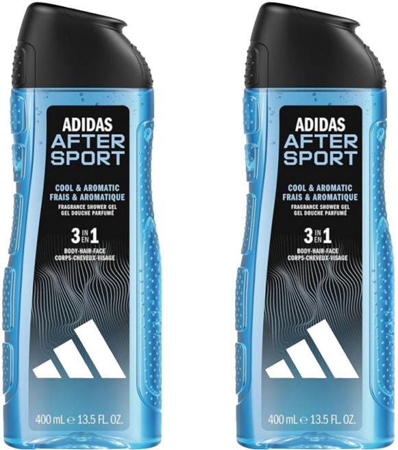 adidas 愛迪達 男性三合一潔顏洗髮沐浴露 運動修復, 400ml, 2瓶