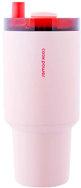 cook power 鍋寶 珍珠粗吸管陶瓷隨行杯, 900ml, 1個, 愛戀粉