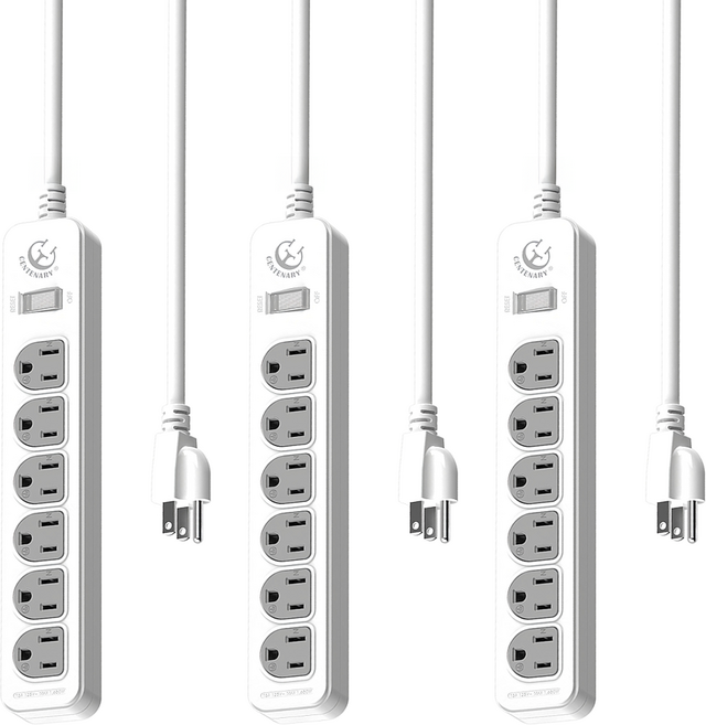 CENTENARY 成電牌 1切6座 3P 15A 延長線 超值型, 2.7m, 白色, 3條