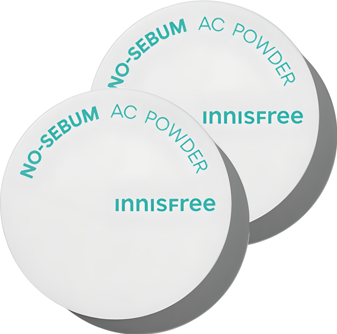 INNISFREE 無油無慮真心保濕蜜粉 5g, 單色, 2罐