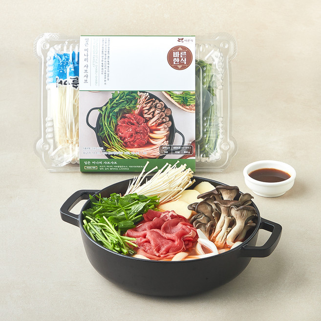 바른식 얼큰 미나리 샤브샤브 2인분 (냉동), 1개, 800g