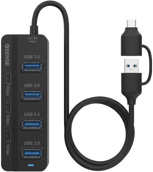 ESENSE 逸盛 4A+3C 7埠 USB3.0集線器 支援USB-A或USB-C接頭, 1組