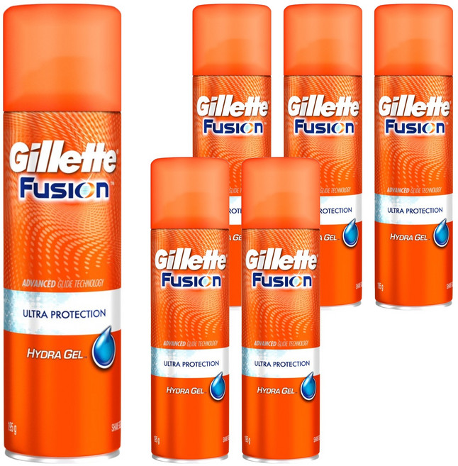 질레트 정품 퓨전 하이드라 울트라 프로텍션 쉐이빙젤, 200ml, 6개