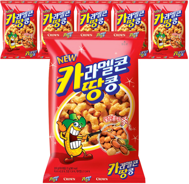 크라운 카라멜콘 땅콩, 72g, 6개