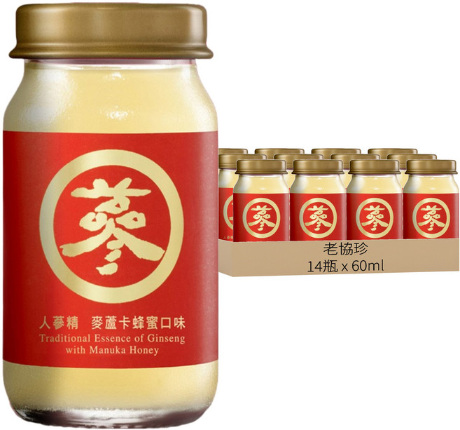 老協珍 人蔘精禮盒 麥蘆卡蜂蜜口味, 60ml, 14瓶, 1盒