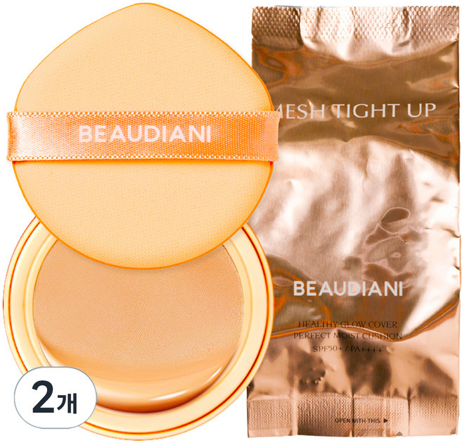 뷰디아니 메쉬 타이트 업 쿠션 파운데이션 리필 12g, 02호커버데일리, 2개