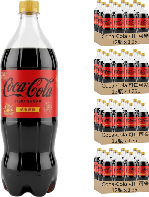 Coca-Cola 可口可樂 ZERO SUGAR 無糖, 1.25L, 48瓶