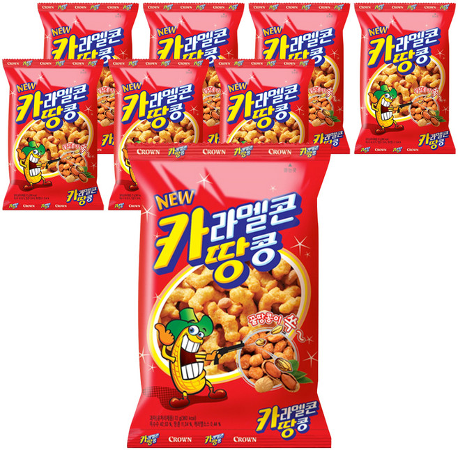 크라운 카라멜콘 땅콩, 72g, 8개