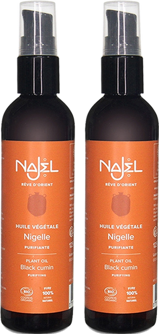 NAJEL 有機黑種籽草按摩護理油 身體 + 頭髮用, 125ml, 2瓶